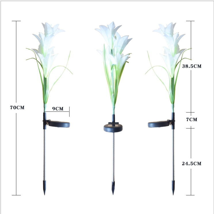 Outdoor Solar LED Lily Flower Stake Lights for Garden