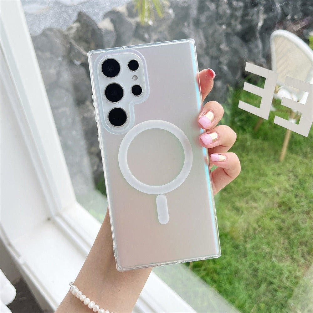Colorful Transparent Magnetic Case for Samsung Phones