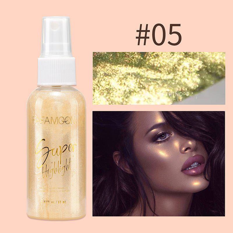 Body Highlighter Spray with Shimmering Color Effects