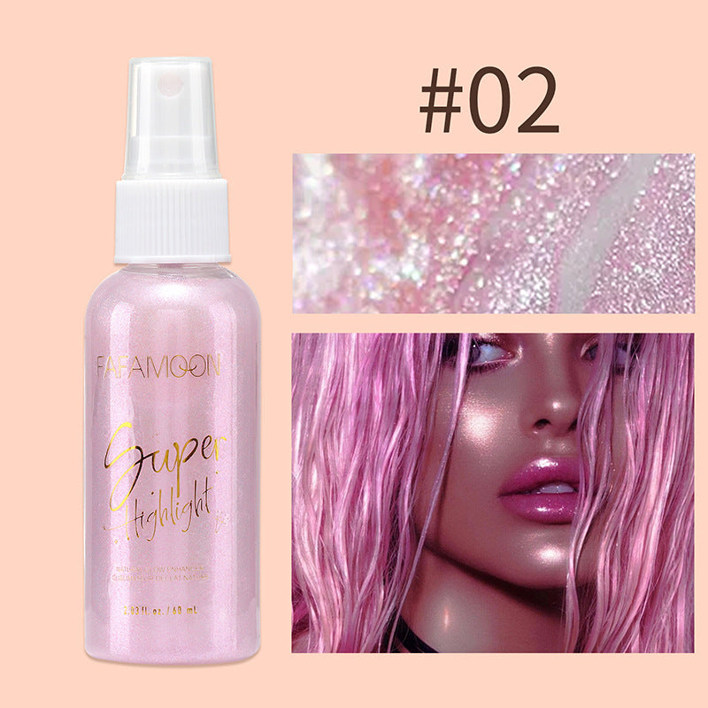 Body Highlighter Spray with Shimmering Color Effects