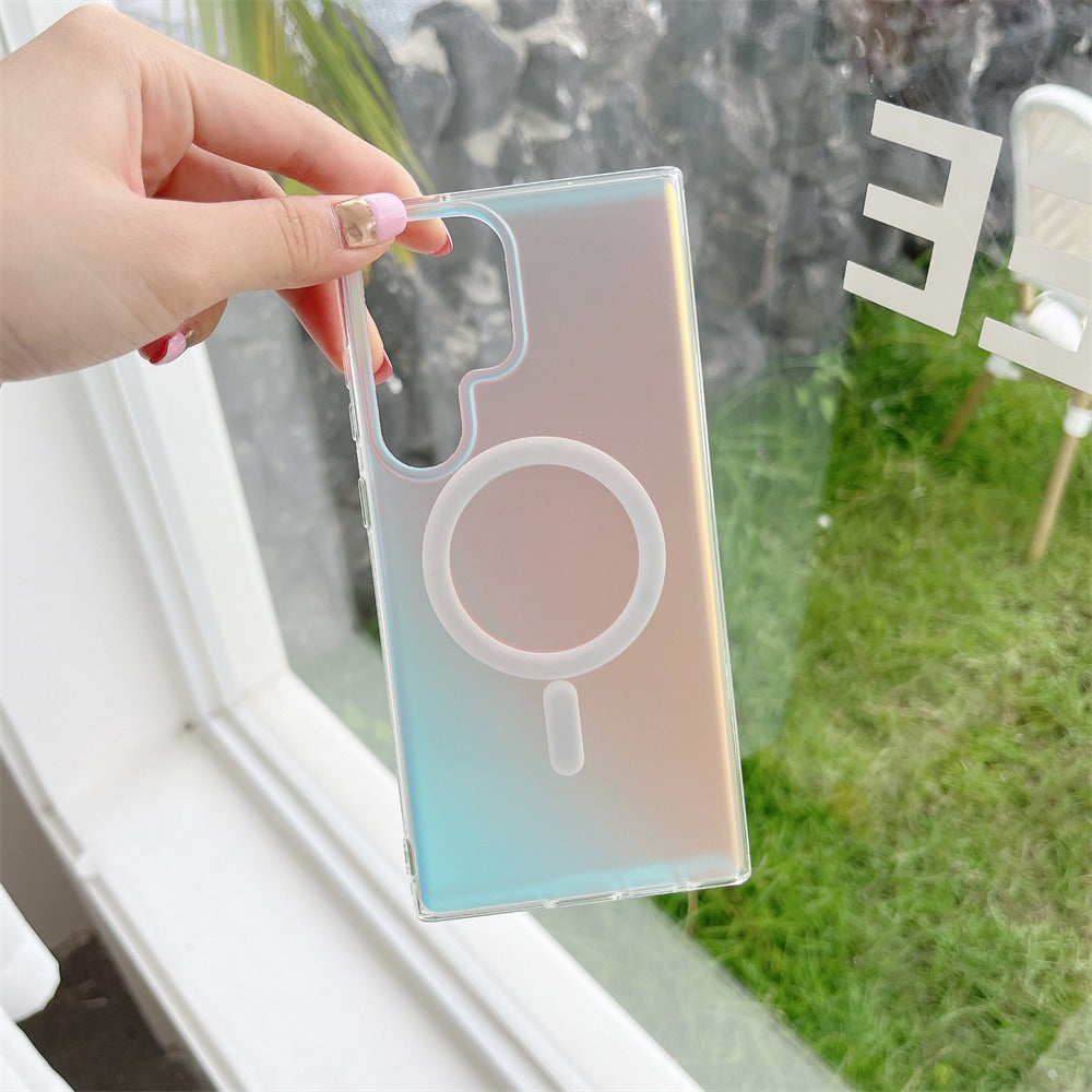 Colorful Transparent Magnetic Case for Samsung Phones
