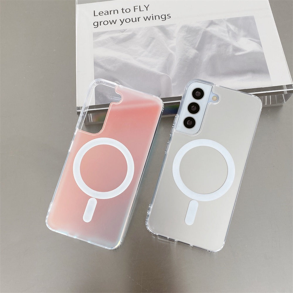 Colorful Transparent Magnetic Case for Samsung Phones