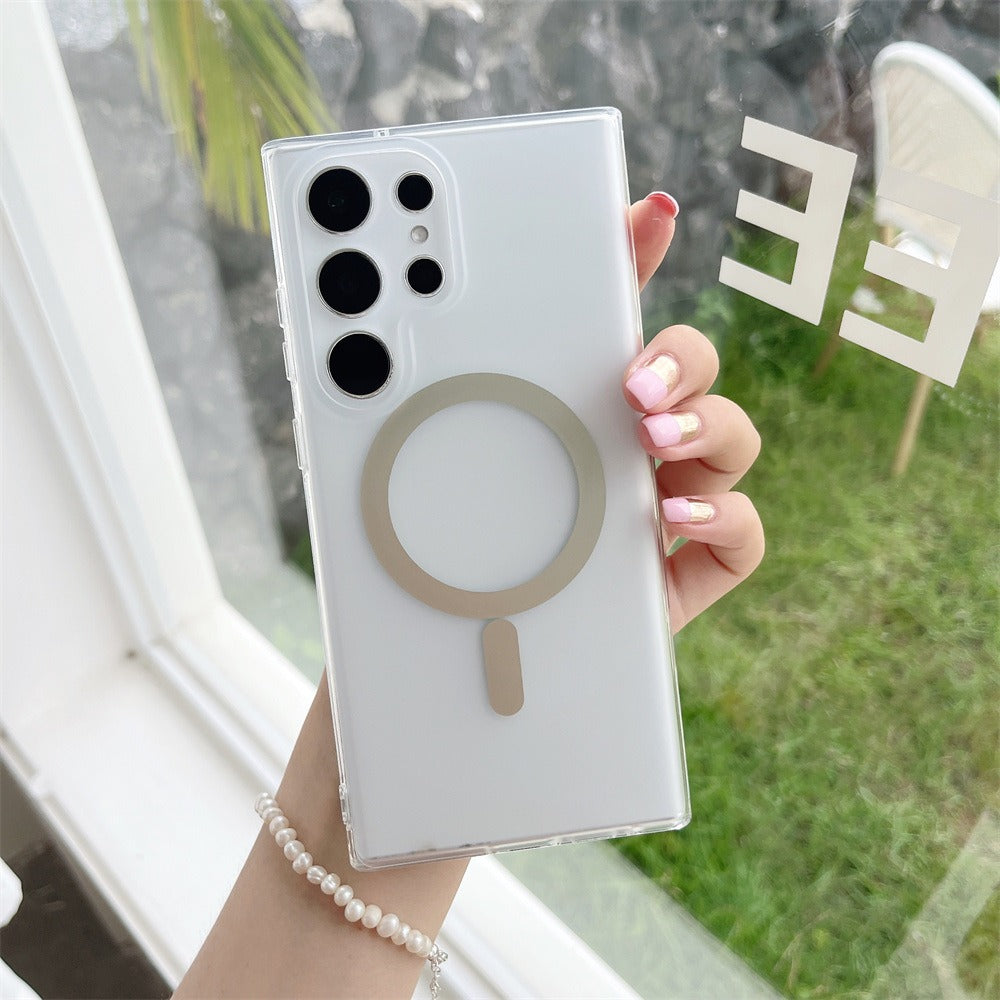 Colorful Transparent Magnetic Case for Samsung Phones