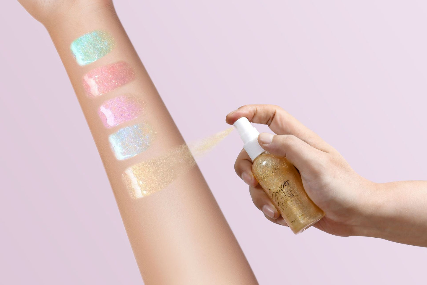 Body Highlighter Spray with Shimmering Color Effects