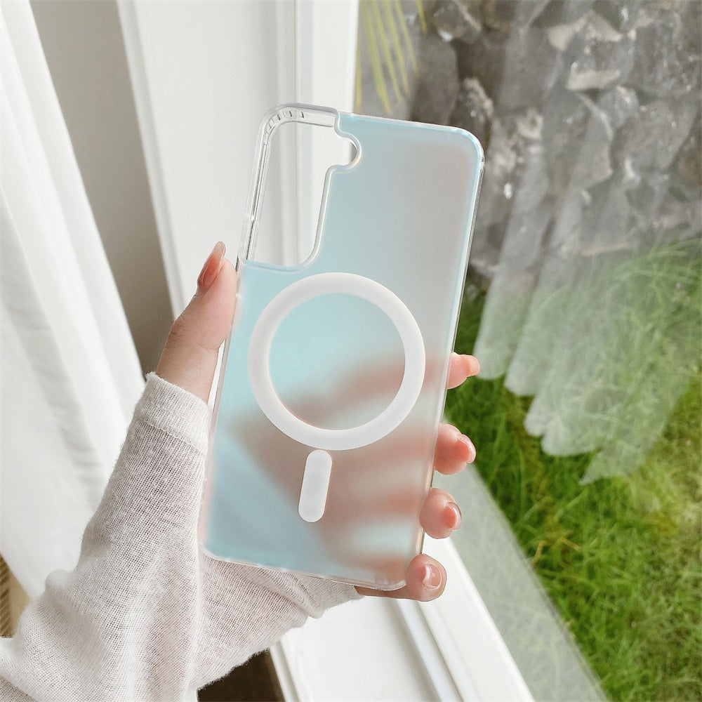 Colorful Transparent Magnetic Case for Samsung Phones