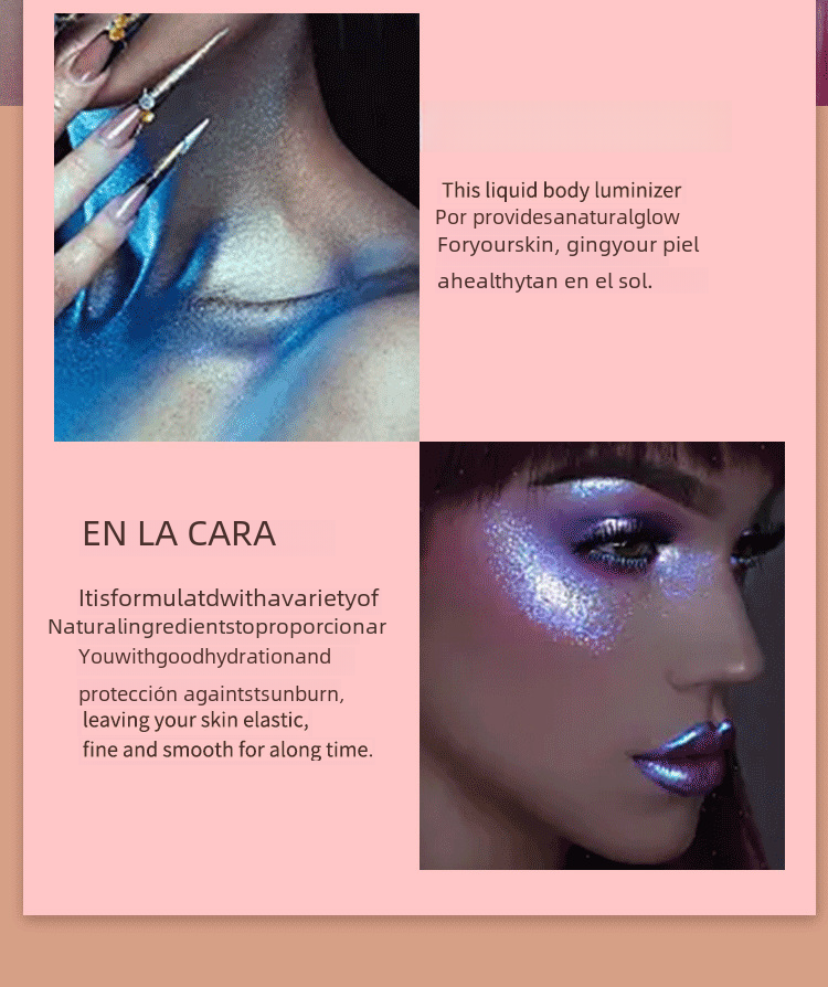 Body Highlighter Spray with Shimmering Color Effects